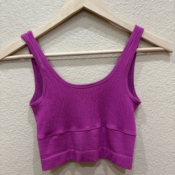 Out From Under | Urban Outfitters Drew Seamless Surplice Ribbed Bra Top Purple - Picture 4 of 8